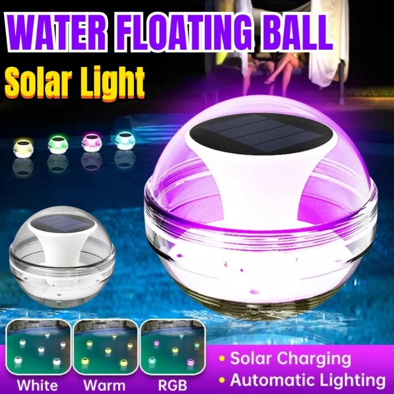 Solar Water Floating Lamp Floating Pool Light Color Changing Pool Landscape Lamp IP65 Waterproof Last Up  for Swimming Pool