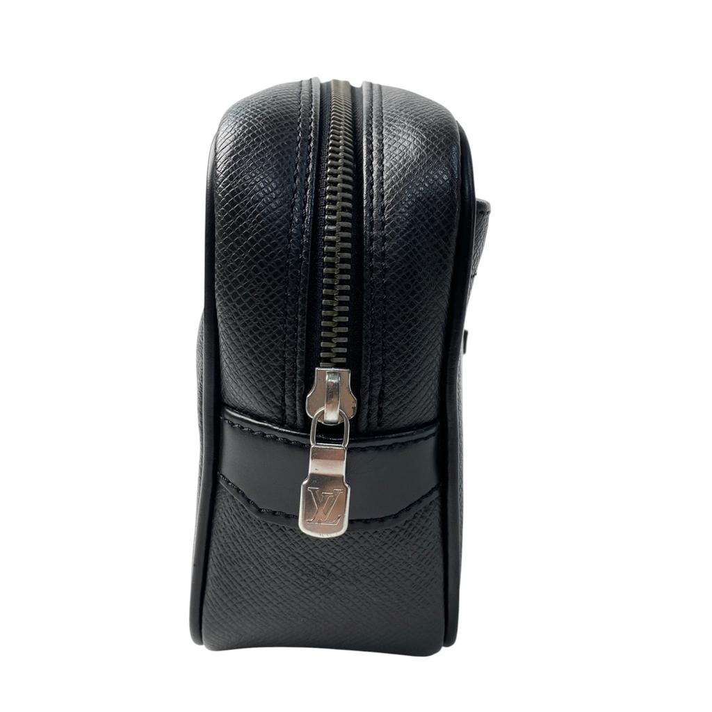 Gebrauchte LOUIS VUITTONClutch-Tasche schwarzes Leder Herren