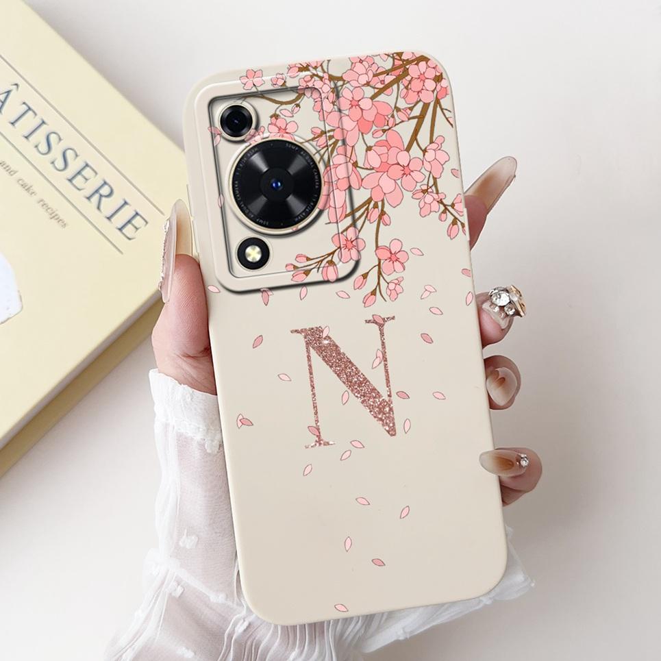 For Huawei Nova Y72 MGA-LX3 Case 26 Letters Nickname Shockproof Silicone TPU Back Cover for NovaY72 Y 72 4G Soft Housing Etui