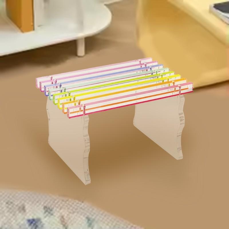 A34R Nordic Style For Bedroom And Balcony Furniture Bench-Acrylic Rainbow Transparent Stool-Home Use Entryway Shoe Bench