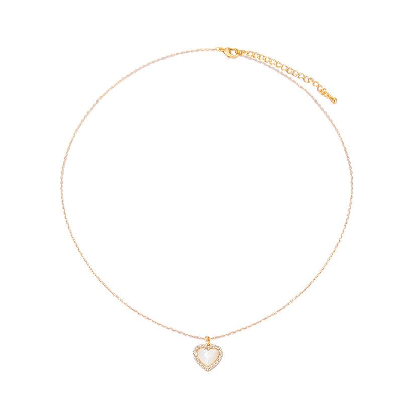 925 Sterling Silver Love Heart Shell Necklace For Women Mnimalist Clavicle Chain Choker Wedding Party Jewelry