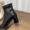 2025 Autumn and Winter New Fashion Pointed Head High Heel Korean Small Ankle Boots Short Boots Women's Shoes Single Boots Brown with Skirt