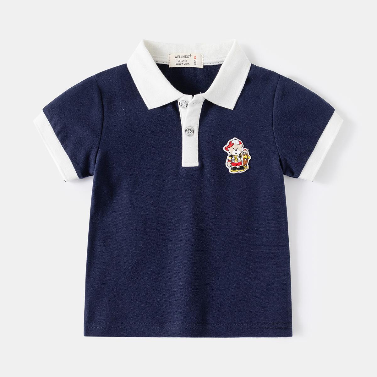 

Детская футболка с короткими рукавами, лето 2024, детская одежда для мальчиков, красочный топ с короткими рукавами и рисунком для мальчиков 130cm тёмно-синий