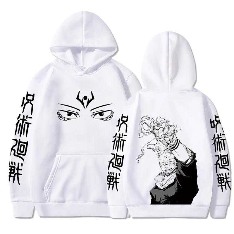 Ryoumen Sukuna Anime Tištěná Mikina s Kapucí Jujutsu Kaisen Pánské Mikiny s Dlouhým Rukávem Dámská Harajuku Streetwear Pulovry Sudaderas