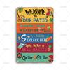 Vintage Pub Bar Club Decor Poster Metal Tin Sign Welcome To Our Patio Cocktail Metal Signs for Backyard Bar Restaurant Home