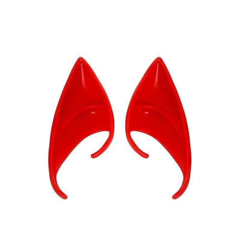 

2 шт./набор Косплей Уши феи эльфа Вечеринка Нарядный костюм Маскарадные аксессуары Реквизит для Хэллоуина Рождественской вечеринки Украшение S красный