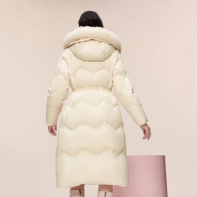 BOSIDENG Women's Long Faux Fur Collar Down Jacket B30145266