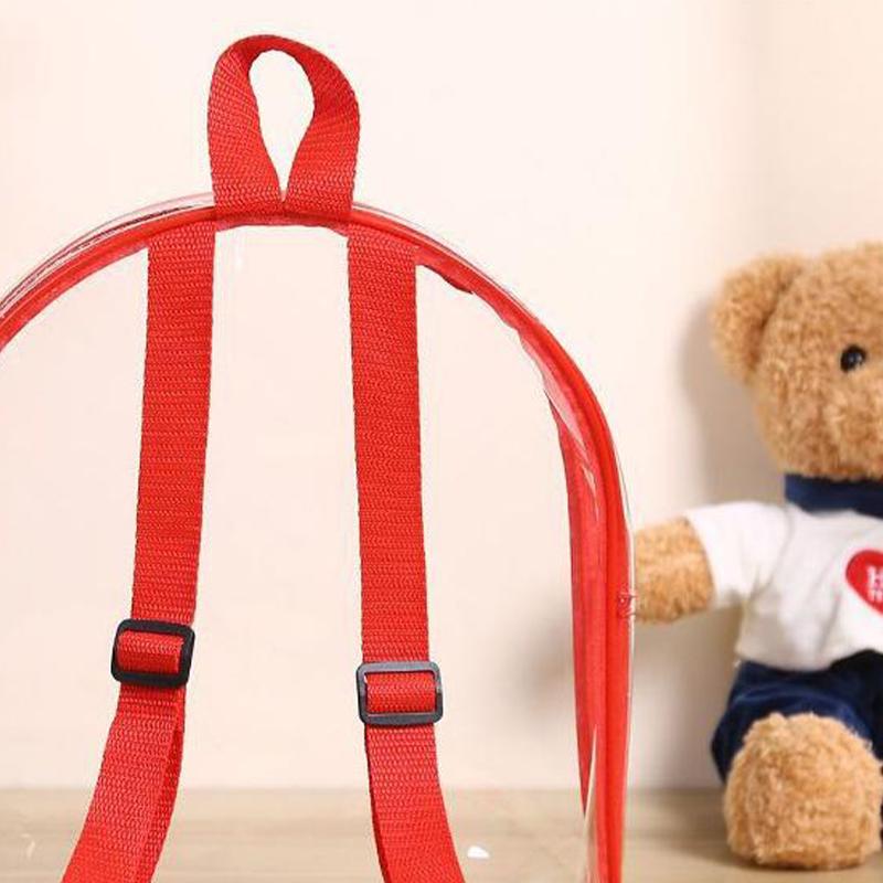 Lightweight Transparent Backpack Cute Zipper Double Shoulder Jelly Book Bag