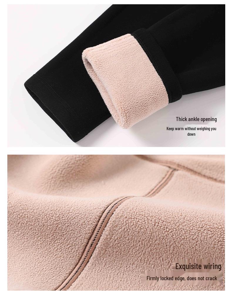 Women's Thick Fleece-Lined Wool-Blend Pants, Ideal for Winter Outdoor Wear, Extra-Warm and Cozy.
