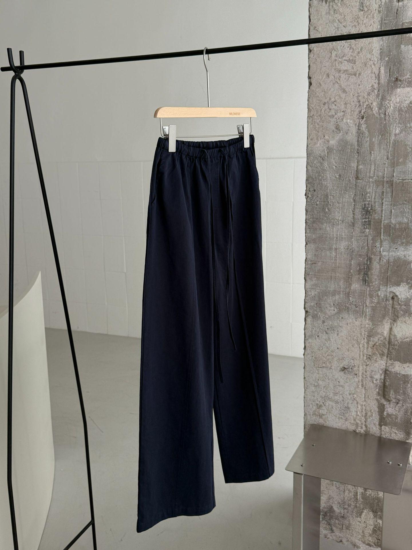 

MILDNESS2026 Spring/Summer Women s Washed Cotton Wide-Leg Pants - Casual, Loose, Slimming Style E2793 One Size темно-синий