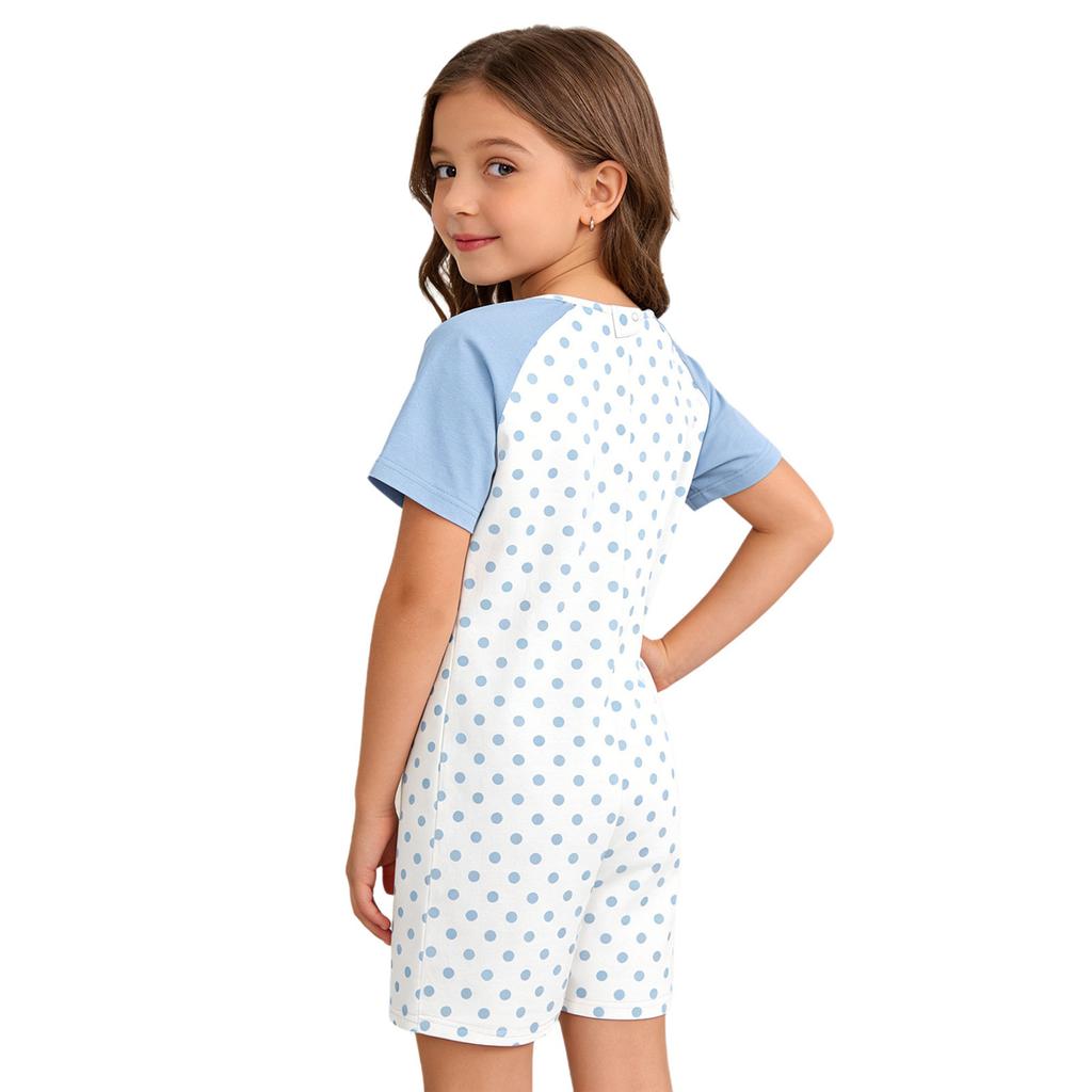 Mono Adorable Estampado Adaptativo para Niños con Necesidades Especiales Cuello Redondo Manga Corta Anti-rozaduras