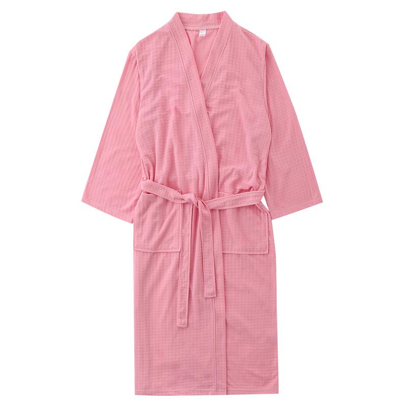 Unisex Quick-Dry Waffle Bathrobe - Lightweight, Absorbent, Ideal for Spa & Sauna