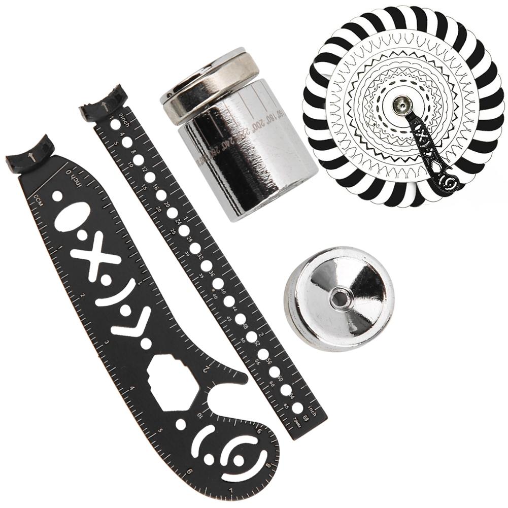 Black Iron Multifunction Drawing Ruler Tool Innovative Painting Magnetic Compass MeasurementBlack