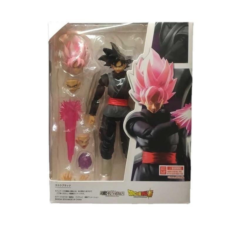 Shf Black Goku Saiyan Zamas Peach Red Joint Mobile Puppet Model Ornament Entertaining Play Safe Kid Friendly Fun