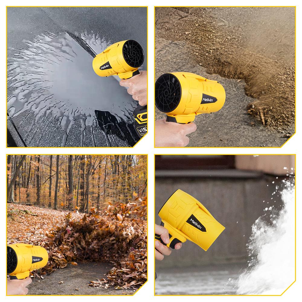 MELLWIN Brushless Electric Turbo Fan Blowers Jet Violent Handheld Leaf Blower Dust Blowing for Makita 18V Battery Pins