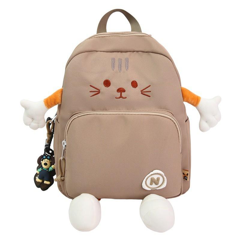 Cute Cartoon Kitten Backpack Girl's Heart Preppy Style Sweet Schoolbag Large Capacity All-matching Student Travel