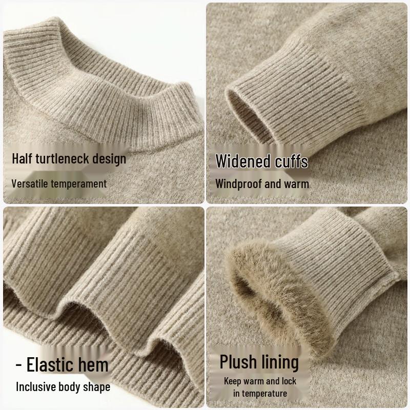 JEANSWEST LIFE Men's Thermal Mock Neck Knit Sweater