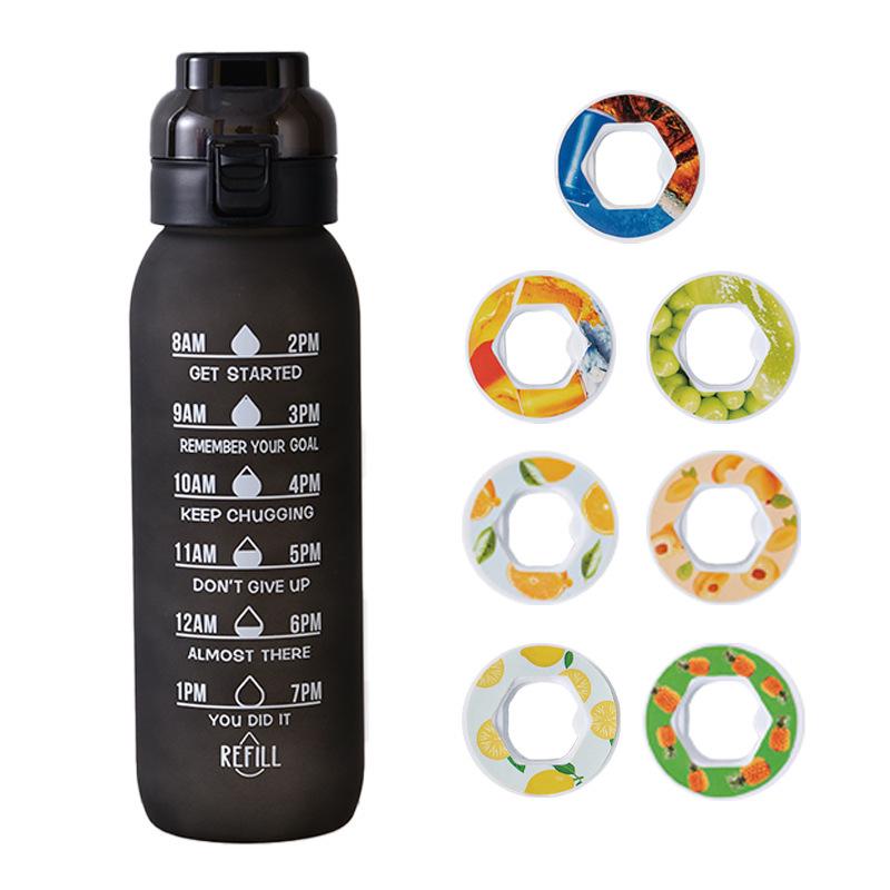Fruit-Flavored Zero Calorie Water Bottle with Pop-Up Lid and Aroma Ring