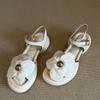 Thick-soled Fairy Style Sandals Women's 2025 New Summer French Retro Style Flower Round Head Open-toed Roman Sandals