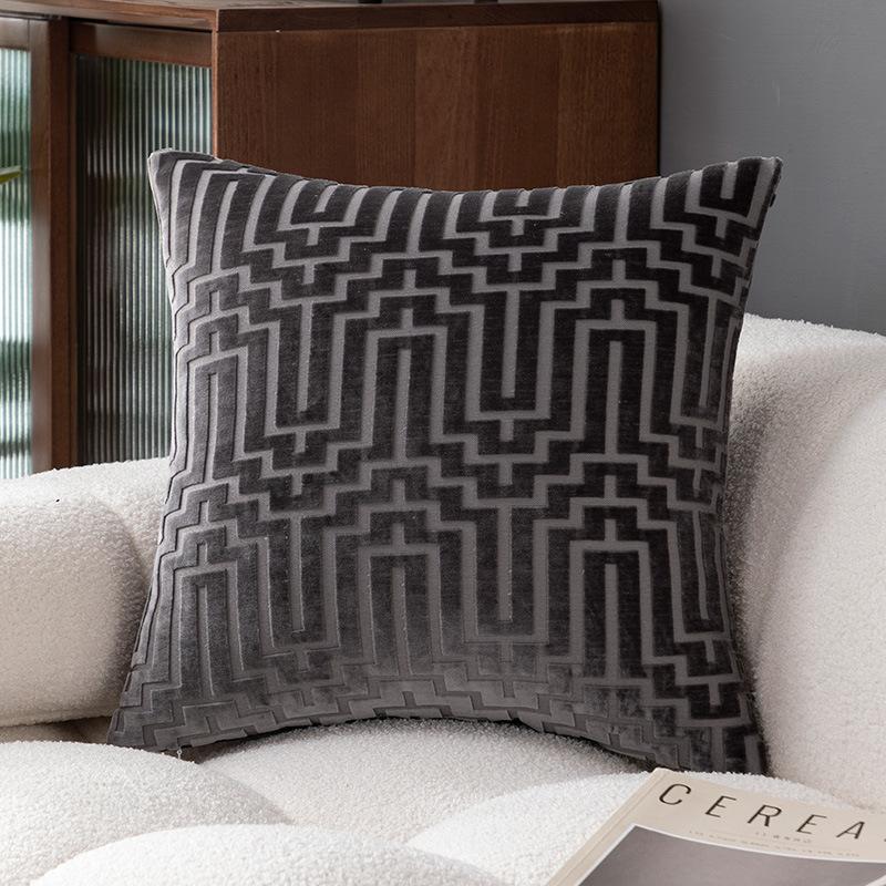 Luxuriöser Geometrischer Samt Kissenbezug 45x45cm, INS Stil Dekorative Kissenhülle für Sofa Bett Wohnzimmer Villa Dekor