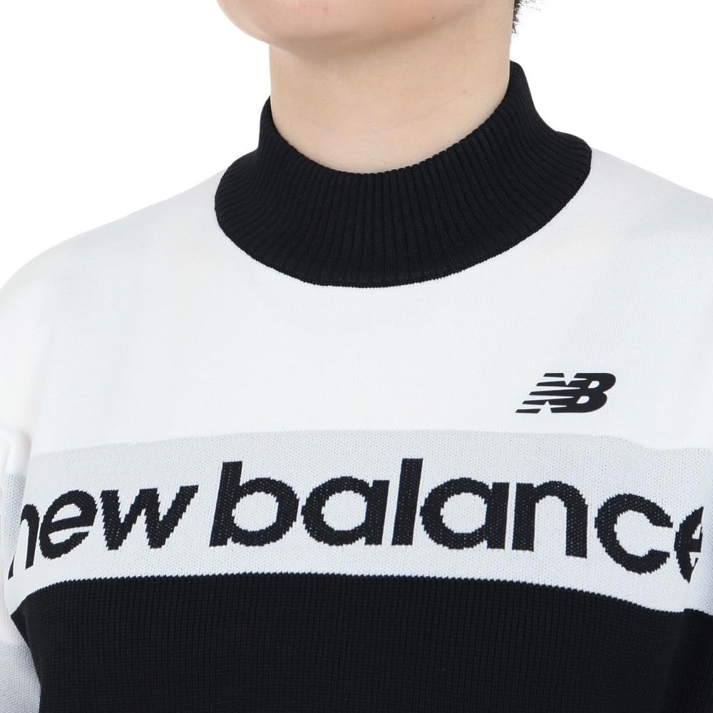 New Balance Golf Crew Neck Sweater Logo x Black 1 (Stretch, Jacquard) / Women's / 012-4270502 030_White [M]