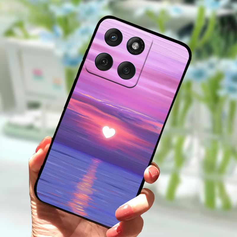 Weiche Hülle für Motorola Edge 60 Fusion Silikon TPU Schwarze Handyhülle für Moto Edge60 Fusion 5G Mode Luxus Stoßfester Bumper