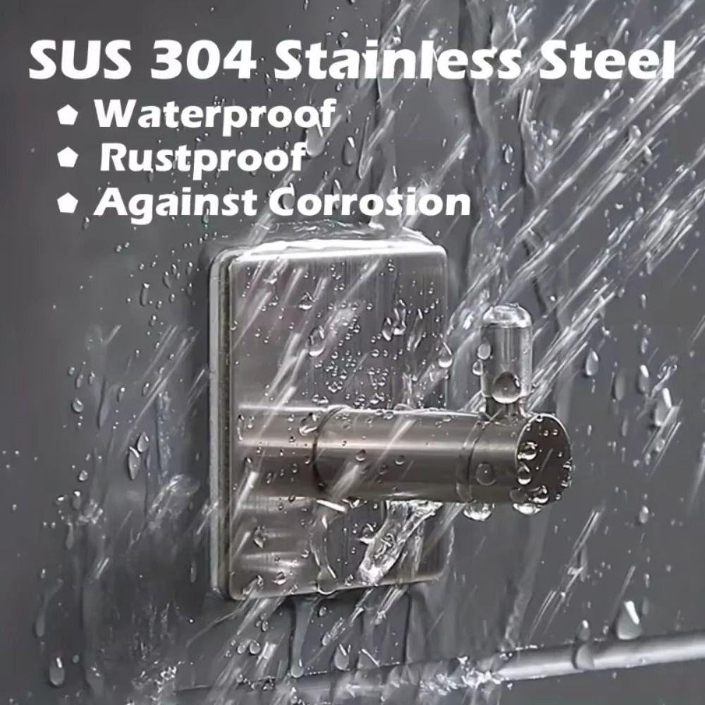 4Pcs Multi-Purpose Stainless Steel Hooks No Drilling Towel Rack Bathroom Kitchen Hardware