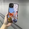 Z-ZootopiaS Nick Judy Phone Case For Iphone 17 16 15 14 13 12 Pro Max Xr Air Plus Skin Feel Black Hard Shell Cover
