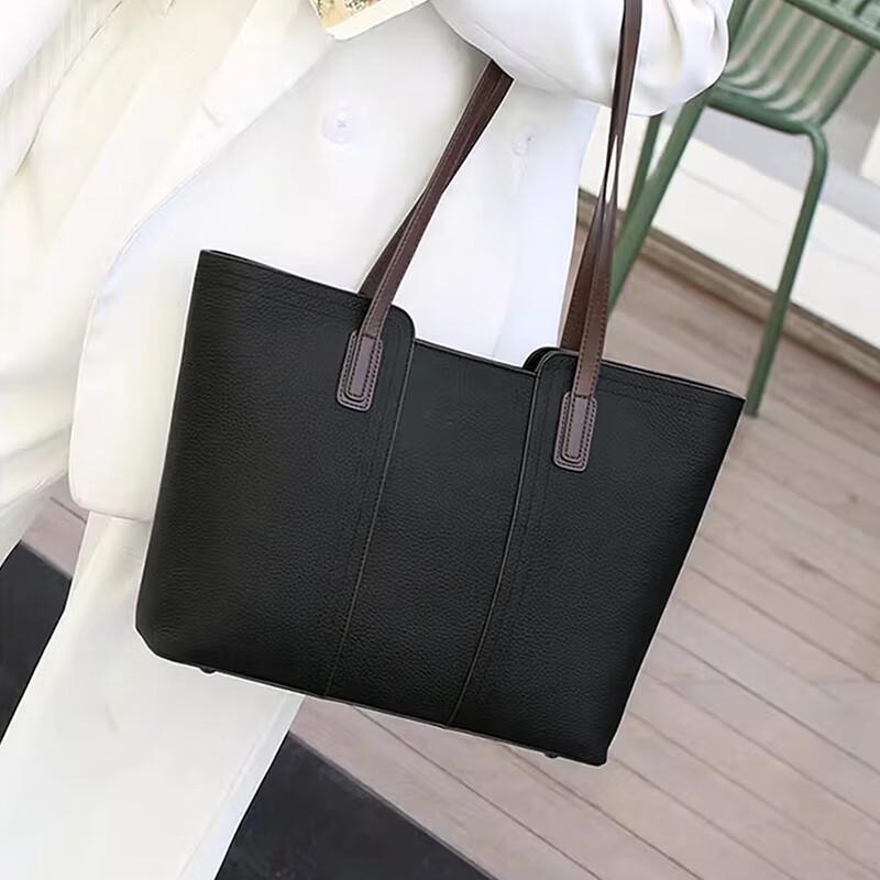 Lao Ren Tou Women's Top-Grain Leather Large Tote Bag