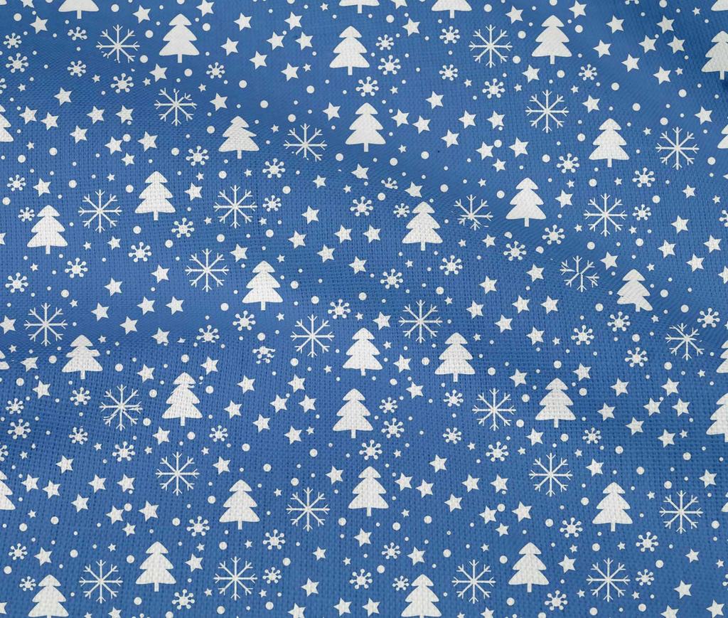 oneOone Cotton Flex Blue Fabric Snowflake,Star & Tree Dress Material Fabric Print Fabric By The Yard 40 Inch