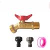 European American Brass Ball Valve Quarter Turn Water Tank Spigot Rain Barrel with Bulkhead Fitting 1/2in 3/4in Male Thread