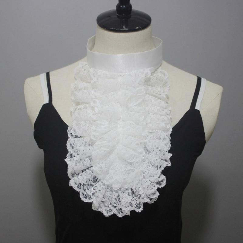 Viktorianisch Kolonial Jabotkragen Steampunk Rüschenspitze Abnehmbarer Falscher Kragen Hemdfront Krawatte Halloween-Kostüm