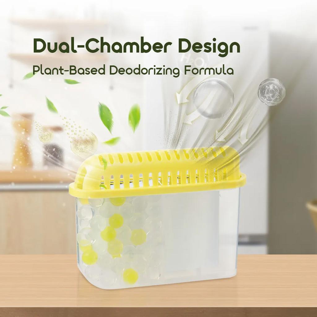 Oraimo ChillClean Naturlig Duft Antibakteriel Køleskabs Lugtfjerner, Dobbelt Kammer Design, Effektiv Lugtfjernelse,