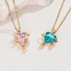 Korean Style Sweetheart Zircon Necklace for Women - Star and Love Design