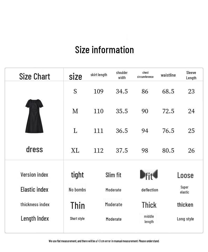 Elegant Square Neck Mid-Length Dress