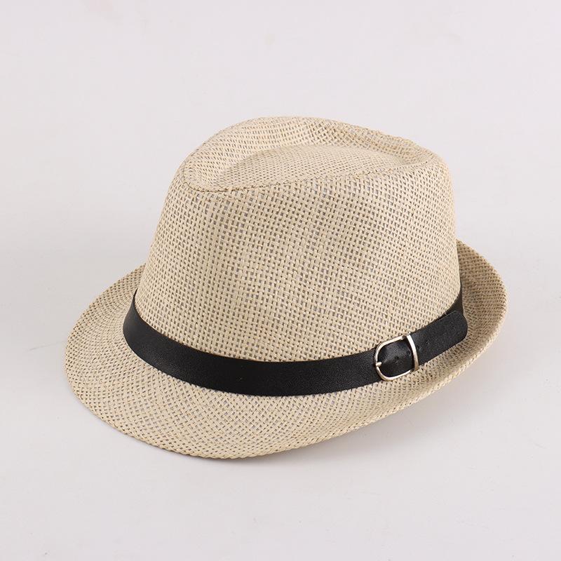 Men's Summer Visor Hat, Old Man's Hat, Plaid and Tricolor Grass Top Hat