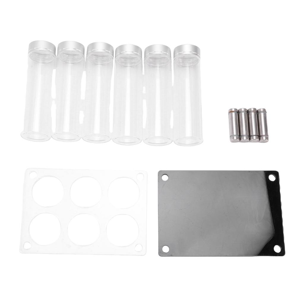6PCS Coffee Beans Storage Tubes High Borosilicate Glass Coffee Bean Cellars with Display Stand for