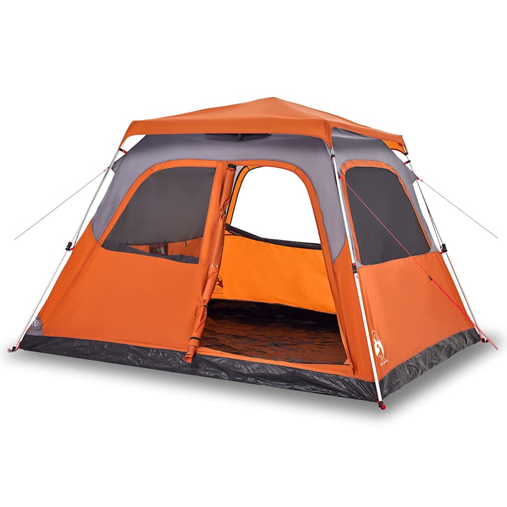 Dome Family Tent for 6 Persons Gray and Orange Quick Release