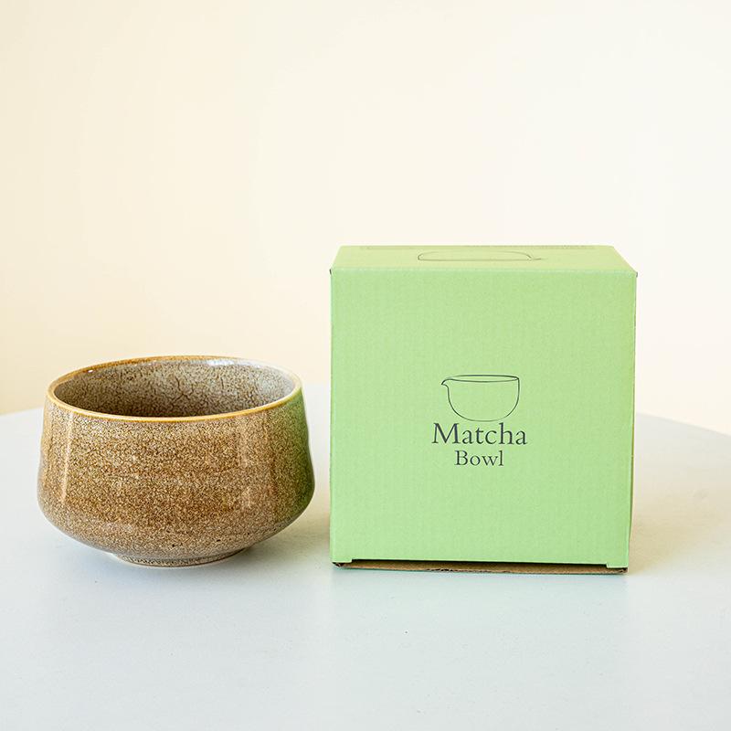 Matcha Bowl with Mouth Matcha Tool Brush Tea Bowl Mixer Utensil Set Japanese Ceramic Kiln-changing Glaze 1000