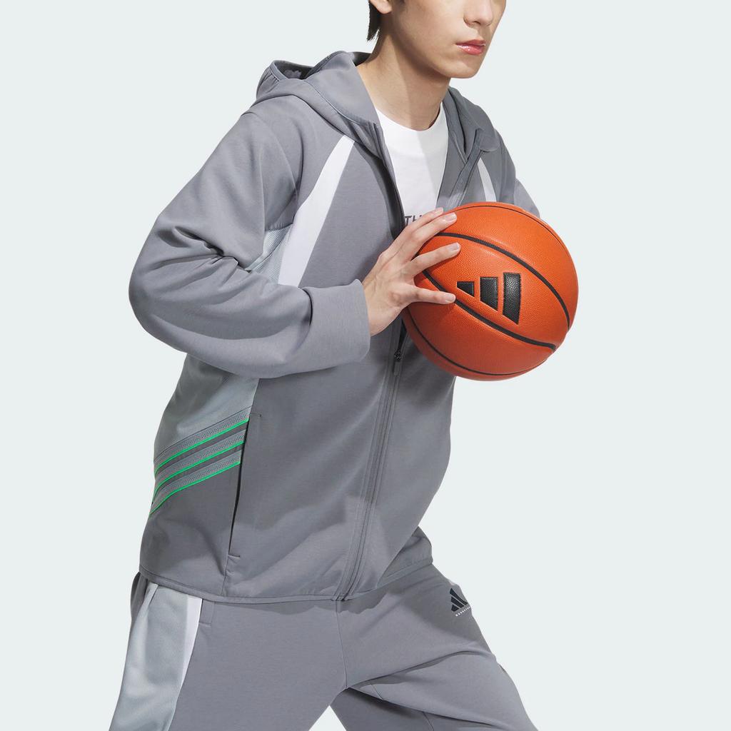 Adidas Basketball Loose Fit Hooded Zip Long Sleeve Jacket Men Jackets KC0331