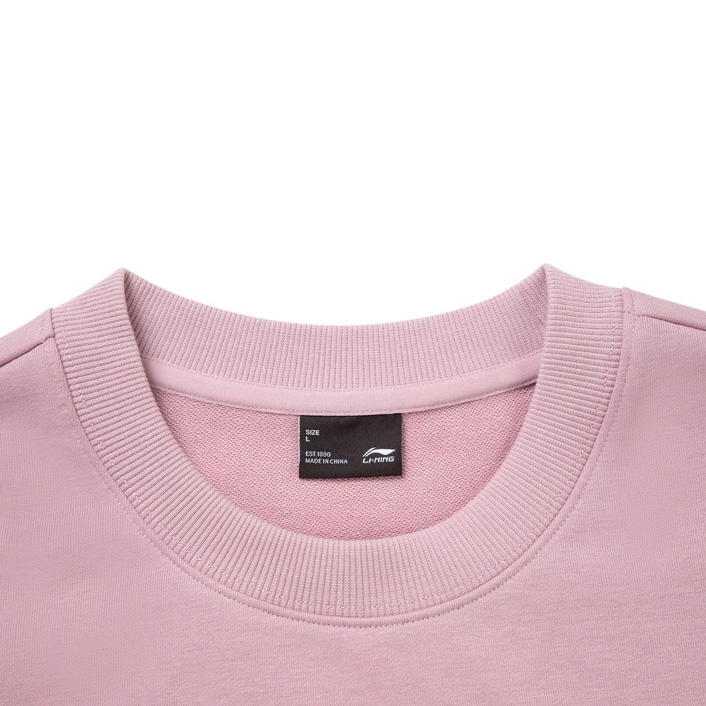 Li Ning Sports Lifestyle Series Casual Loose Round Neck Logo Sweatshirt Unisex sweatshirt AWDVF75-2