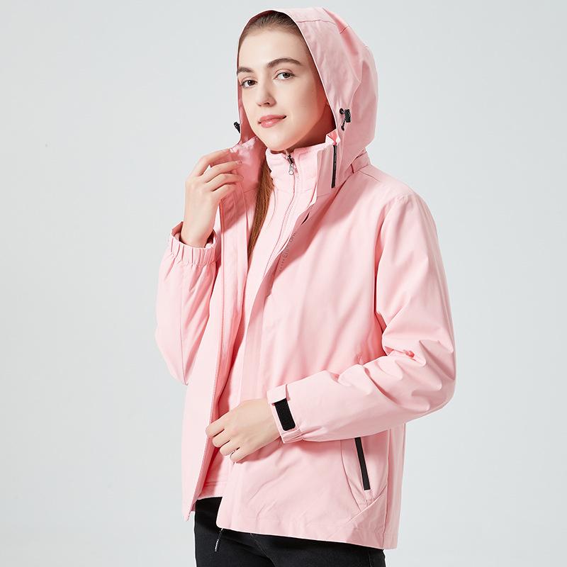 3-in-1 Men's and Women's Waterproof Windproof Mountaineering Jacket Set for Outdoor Winter, Spring, and Autumn.