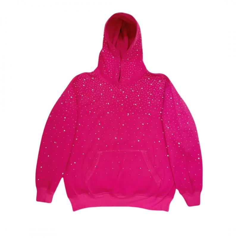 Studded Starry Sky Hooded Zip-Up Sweatshirt Unisex Streetwear Oversized Long Sleeve Pullover