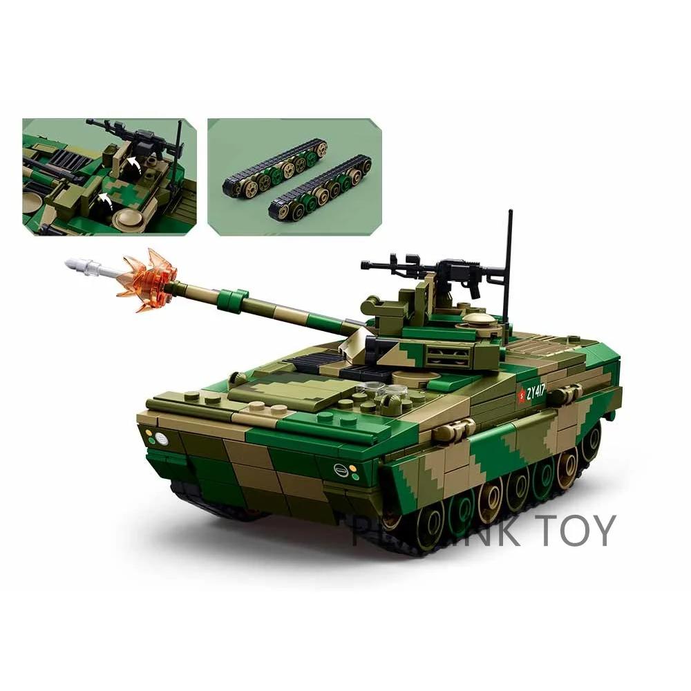 Sluban Set di Mattoncini Serbatoio Militare Veicolo Corazzato con Figure di Soldati Mattoncini Militari Giocattoli Educativi per Bambini