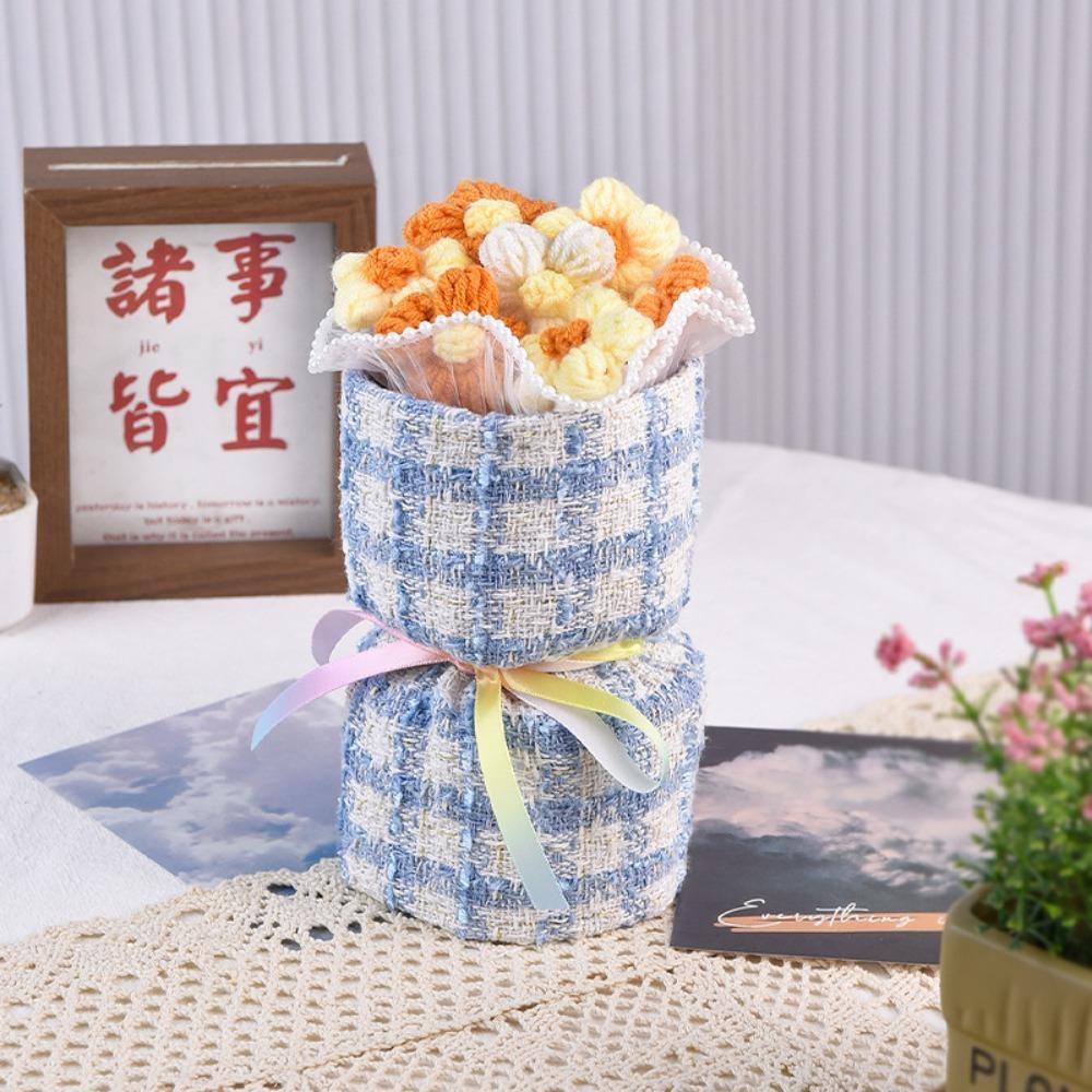 

Artificial Flowers Puff Flower Bouquet Handmade Handmade Flower Bouquet Crochet Flowers Bouquet 5