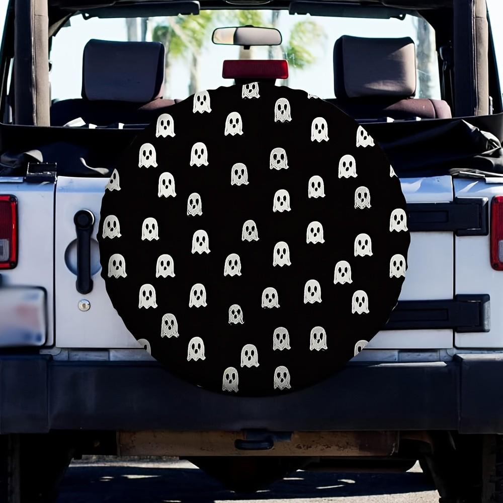 Cute Ghost Pattern Spare Tire Cover Polyester Waterproof SUV Trailer Wheel Protector