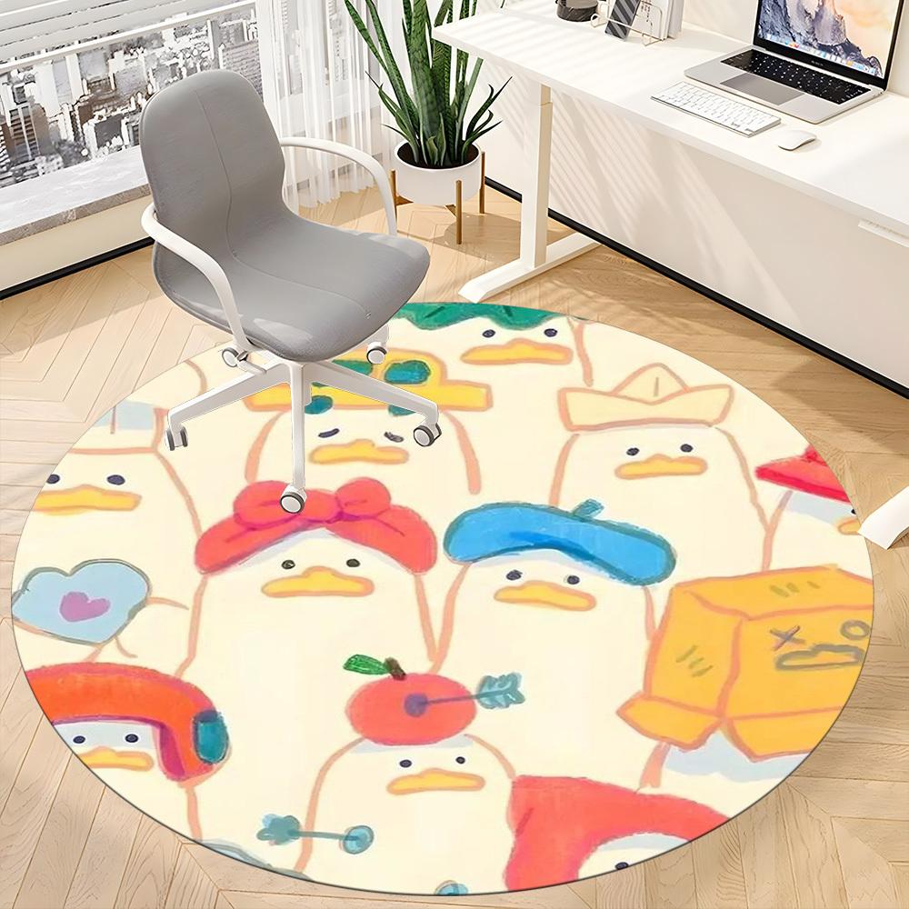 1pc Duck Pattern Chair Carpet for Office Non-Slip Mat for Office - Decorative Floor Mat  Yy251030198