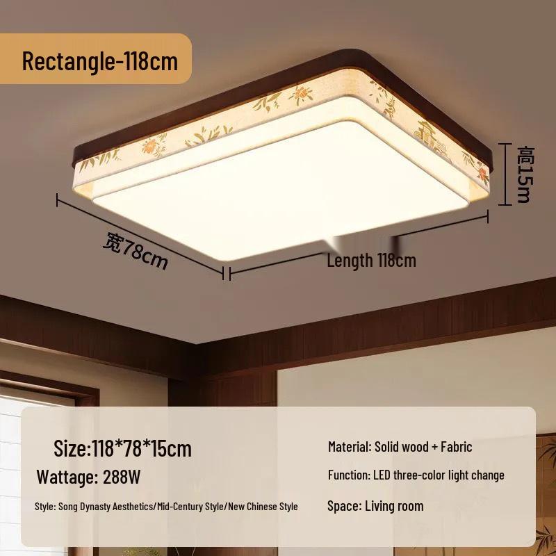Song Dynasty Aesthetic Ceiling Light - New Chinese Style for Living Room, Bedroom & Study