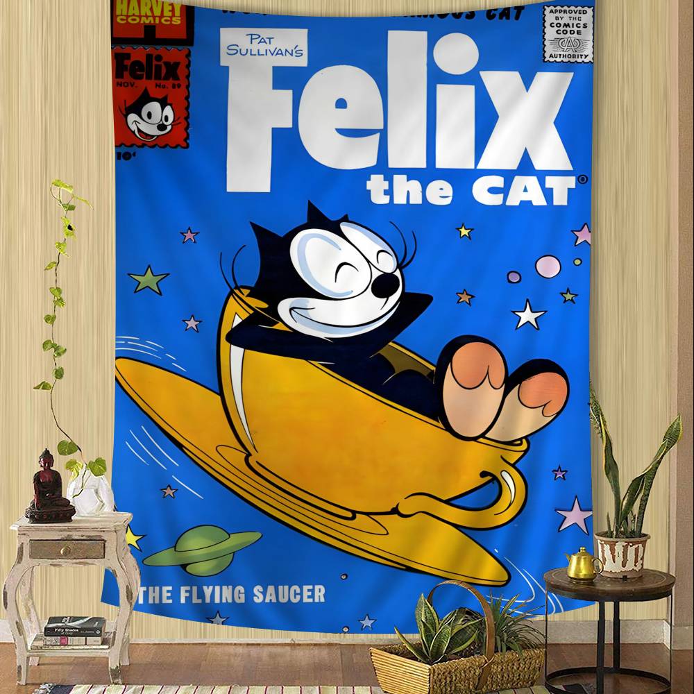 Anime Cartoon Ffelix The Ccats Tapestry Art Printing Japanese Wall Tapestry Anime Wall Hanging Home Decor