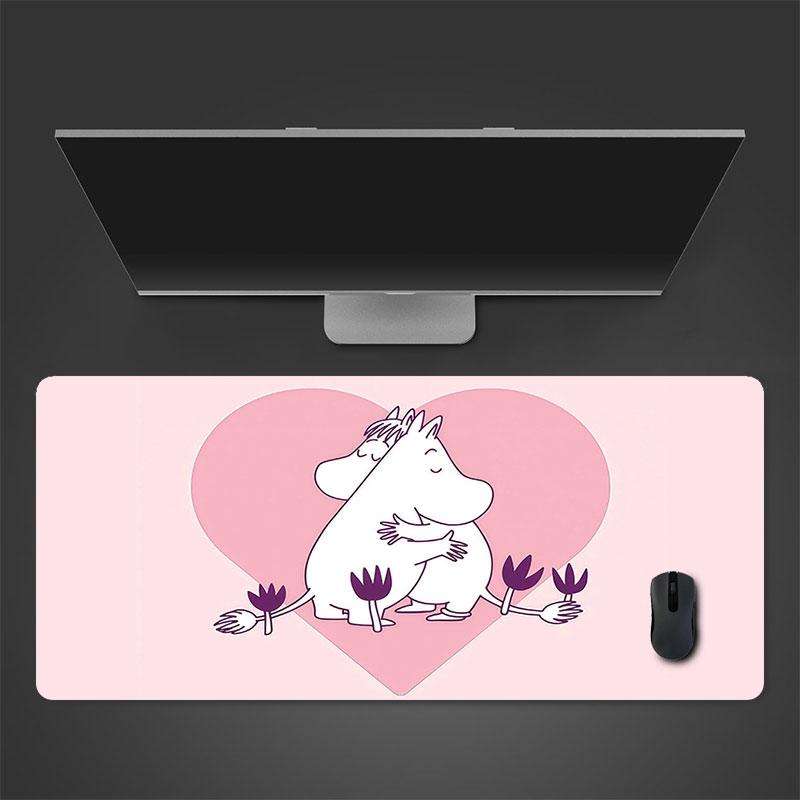 Moomin Art Mouse Pad, Large Gaming Desk Mat, Non-slip XXL Mousepad for Laptop & Tablet, Mini PC Playmat with Stitched Edges